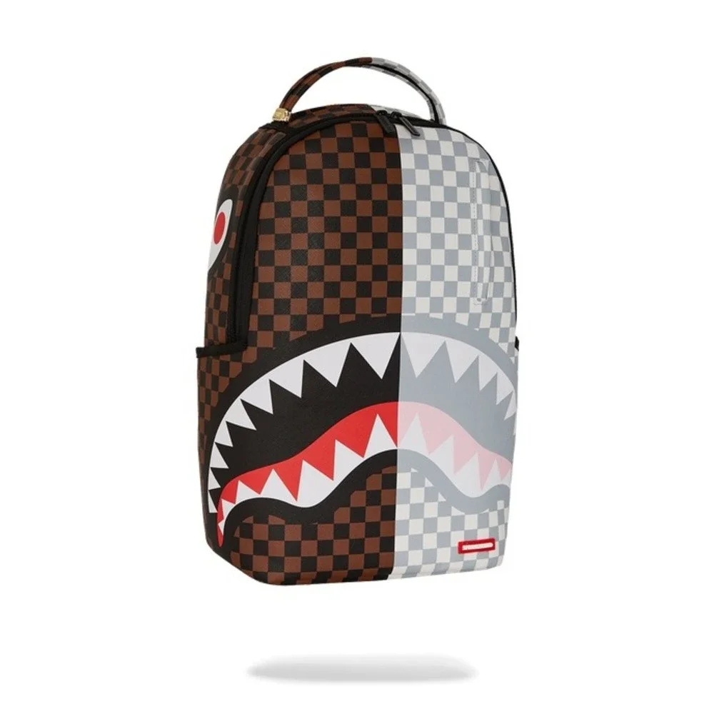 NEW Sprayground Sharks In Paris Cherry Blade Backpack Brown Gray Unisex Laptop